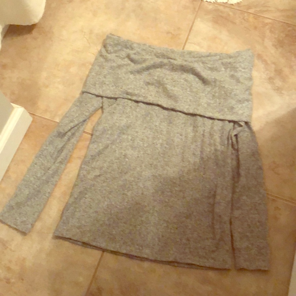 Grey Off-the-shoulder Sweater